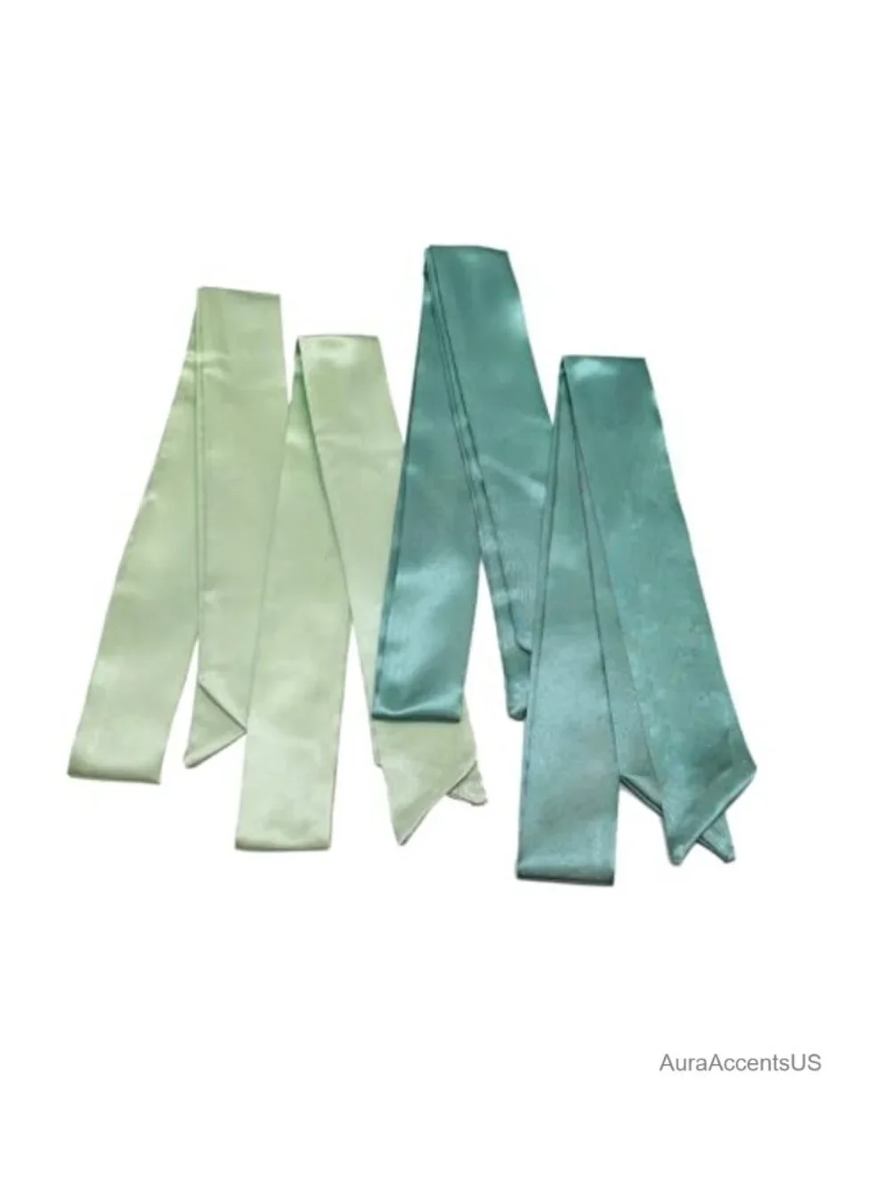 4pk Solid Polyester Skinny Scarves for Purses Hair Neck